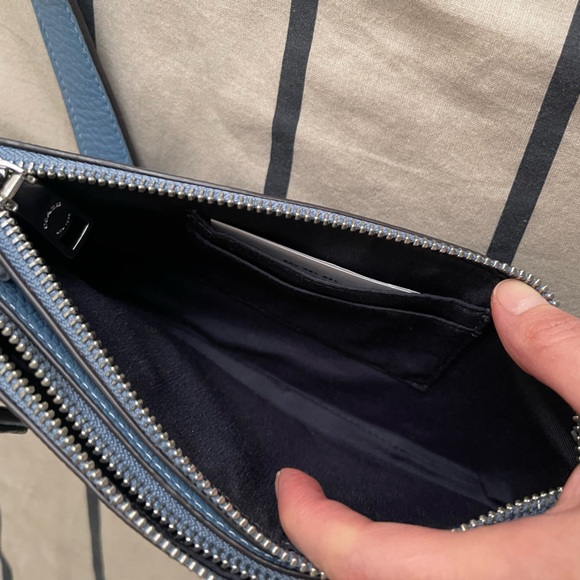 NEW Coach Pebble Leather Double Zip Crossbody Bag Detachable Strap Drop22”CJ789 - Picture 17 of 17